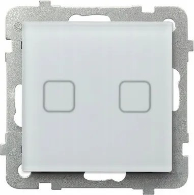 Érintőkapcsoló, kétcsoportos, háttérvilágítással, fehér üveg