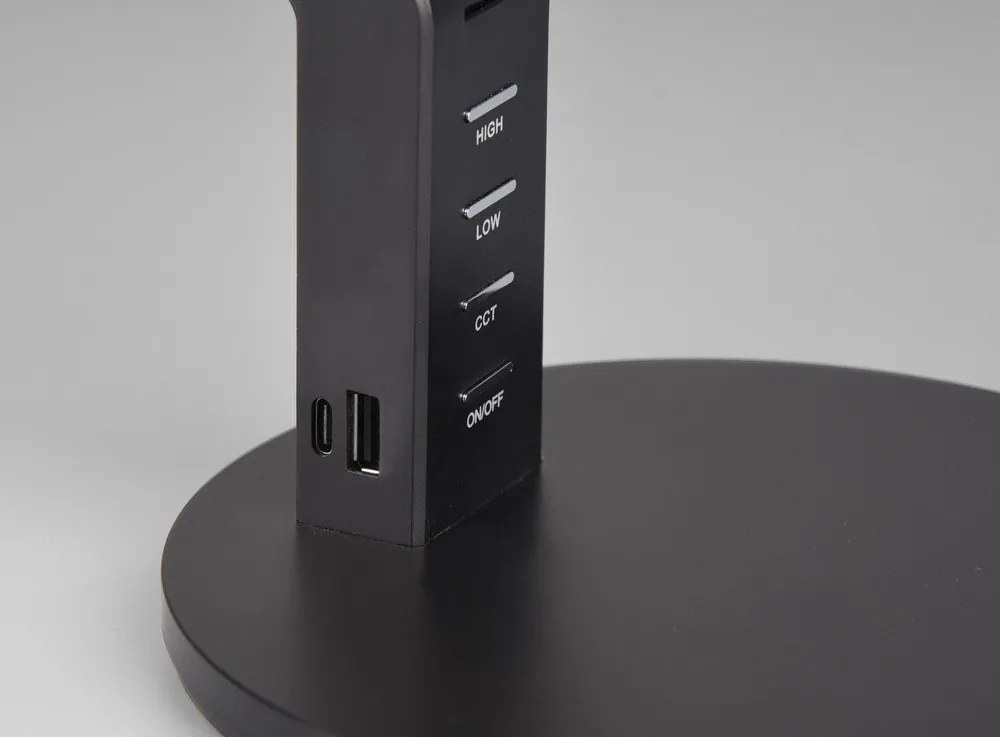 Matt fekete LED dimmelhető asztali lámpa (magasság 40 cm) Ava – Trio