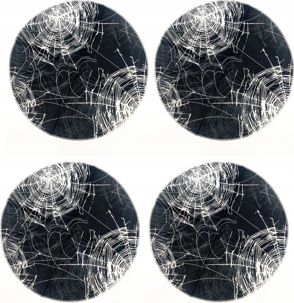 Asztalterítő szalvéta kerek pókháló 4db Halloween Goth