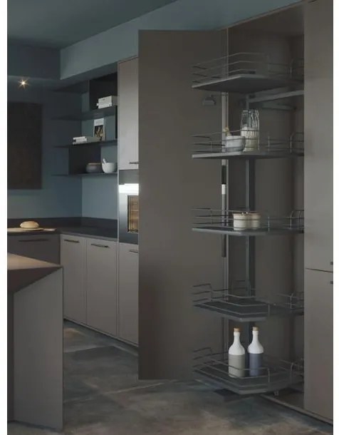 Konyhai fémrács, kamravasalás, 600mm, antracit, részleges kihúzású, 5 kosár, nyíló ajtóhoz Infinity Line 295