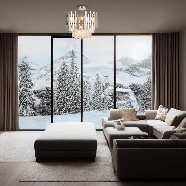 Csillár rúdon ASPEN 6xE14/40W/230V matt króm