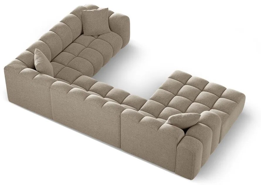 Világosbarna zsenília sarokkanapé (jobb oldali-U alakú) Treno – Cosmopolitan Design