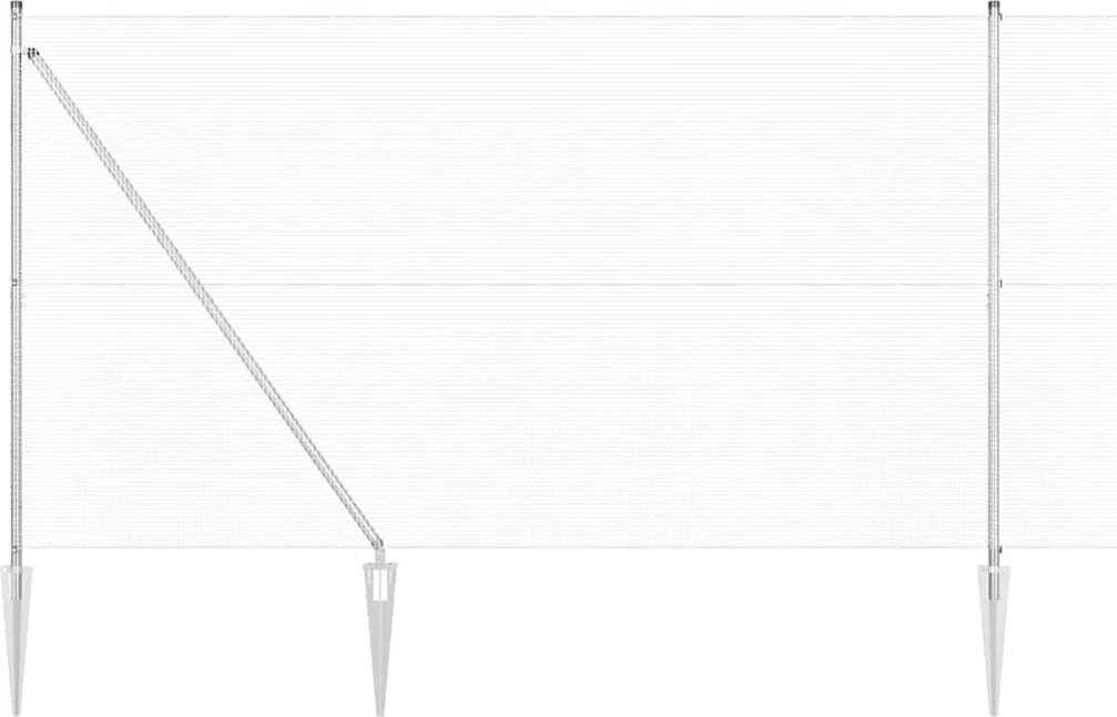 vidaXL Kerítésoszlop Ezüst 10 x 1,6 m (12 x 12 mm háló) Acél