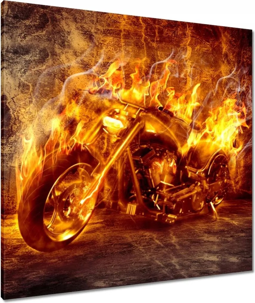Vászonkép 80x80 Chopper a tűzben