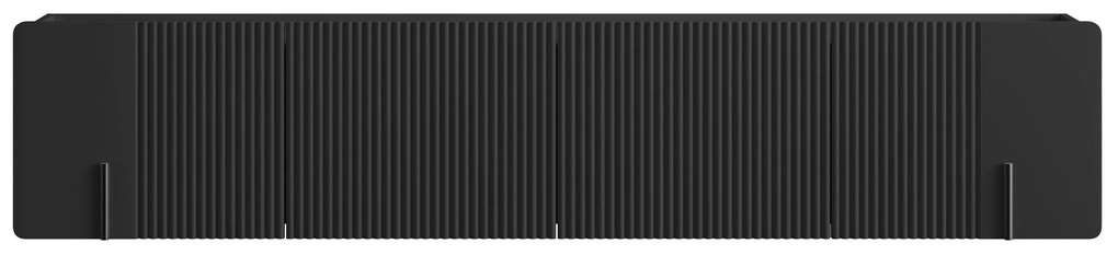 Malmi fali TV-szekrény 200 cm - matt fekete / fekete