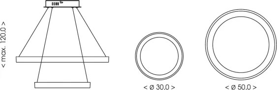 BRILAGI - LED Dimmelhető kábeles csillár FALCON SLIM LED/68W/230V átm. 50 cm bézs + távirányító