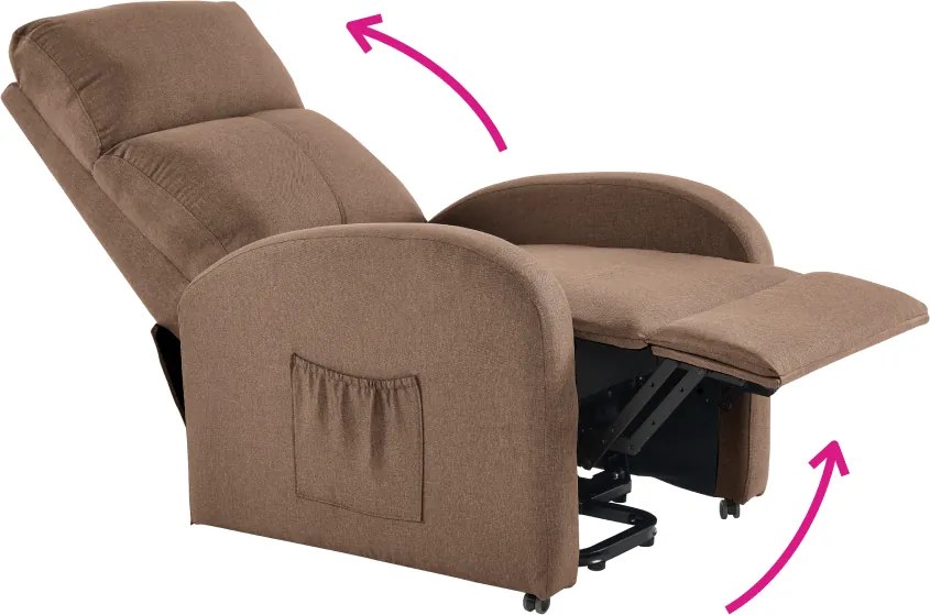 Állítható relaxációs fotel, világosbarna, NERIS