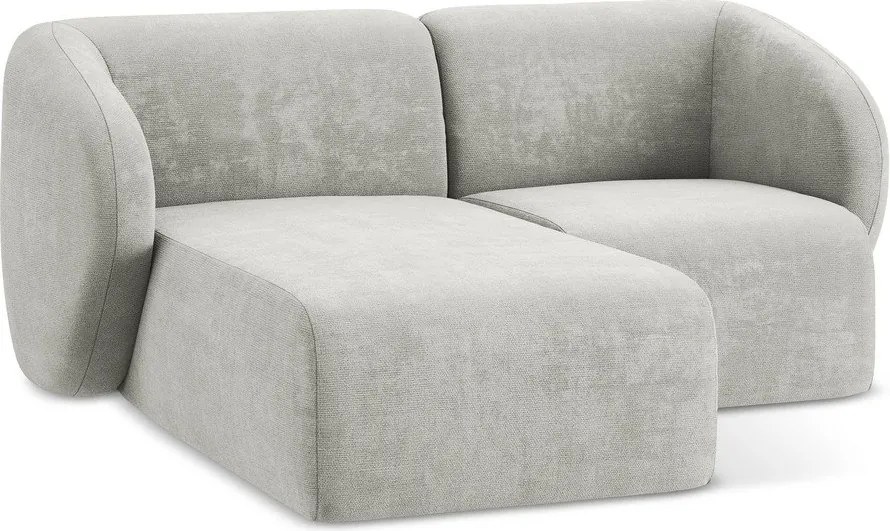 Világosszürke zsenília sarokkanapé (bal oldali-heverő résszel) Lani – Makamii