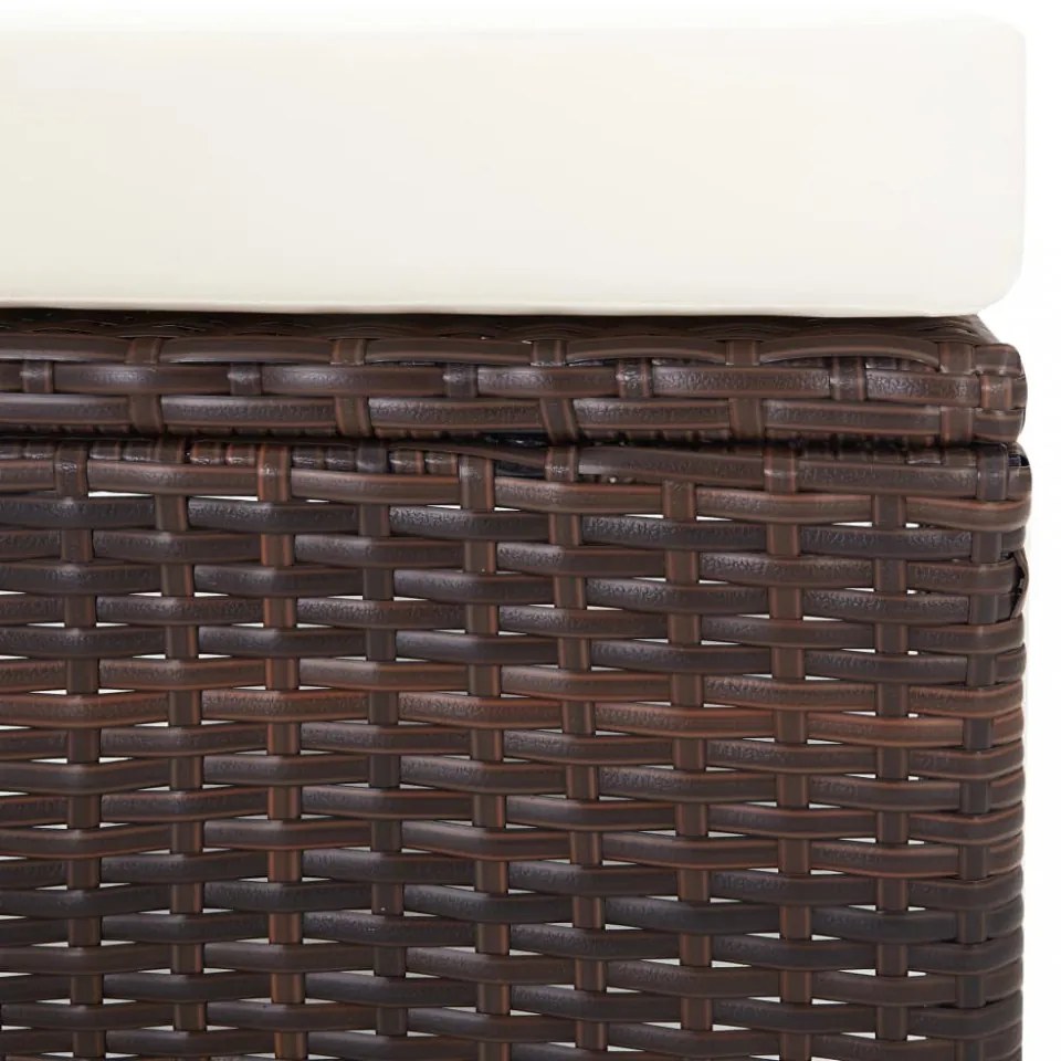 3 részes barna polyrattan kerti ülőgarnitúra párnákkal