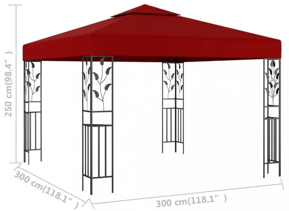 bordó pavilon 3 x 3 m