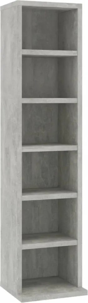 betonszürke szerelt fa CD-szekrény 21 x 20 x 88 cm