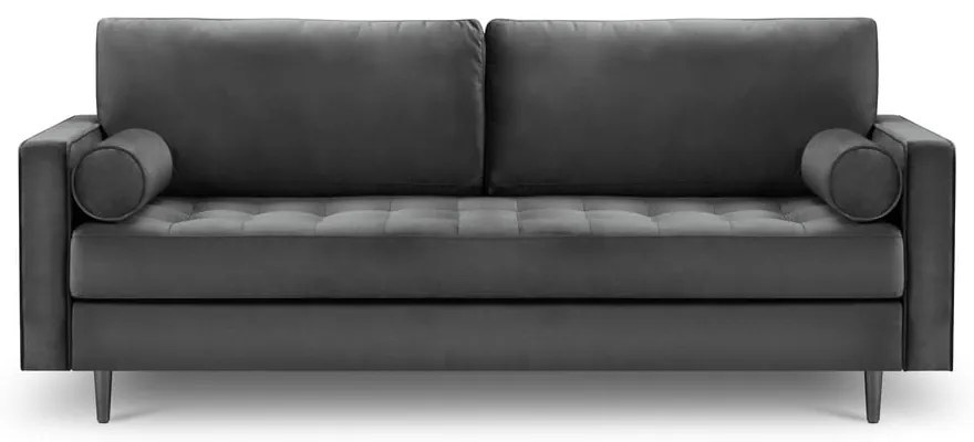 Santo sötétszürke bársonykanapé, 219 cm - Milo Casa