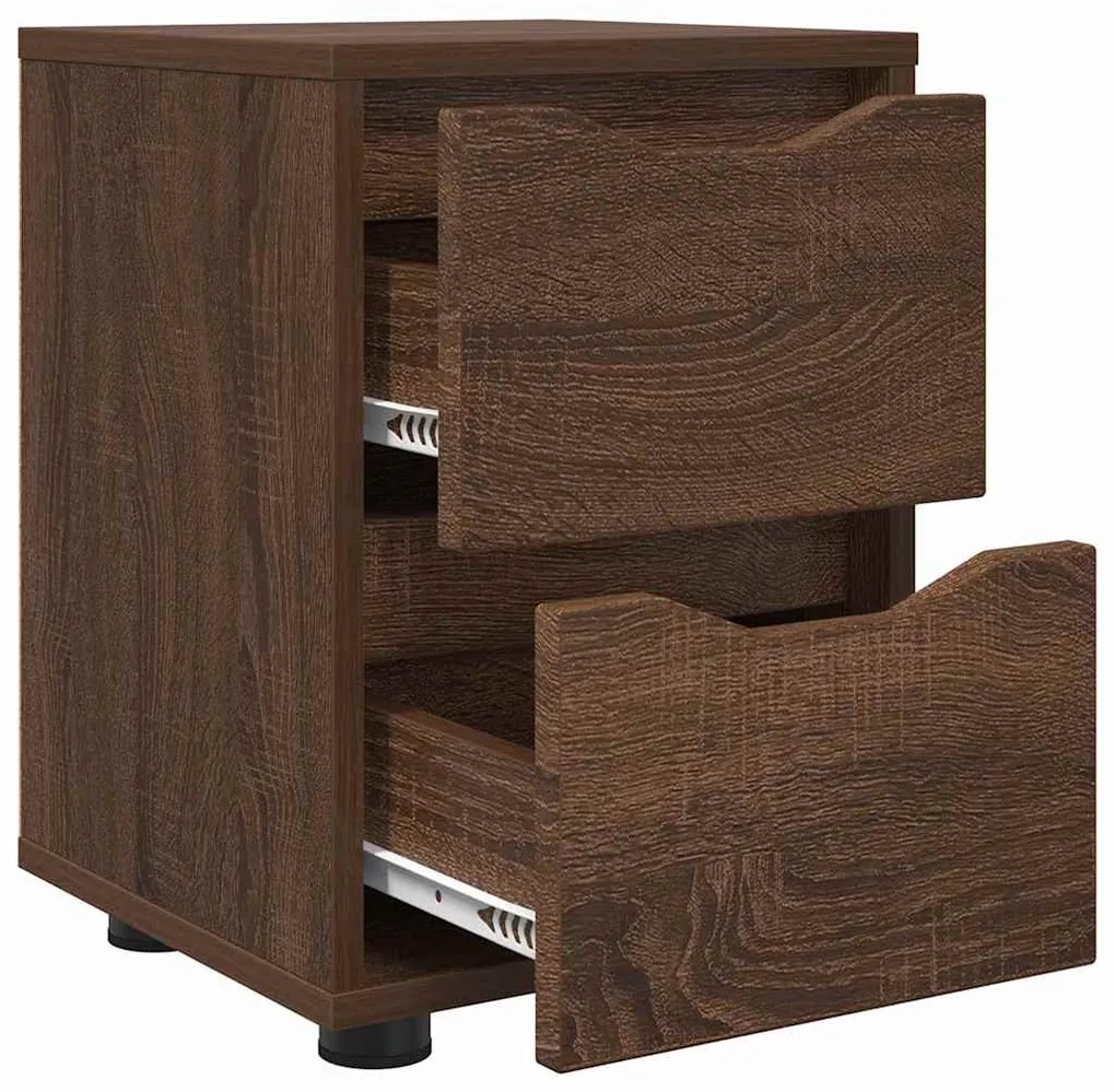 vidaXL Éjjeliszekrények 2 pcs Barna Tölgy 30,5 x 30 x 43 cm Faanyag