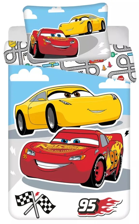 Disney Verdák Road gyerek, ovis ágyneműhuzat 100×135cm, 40×60 cm