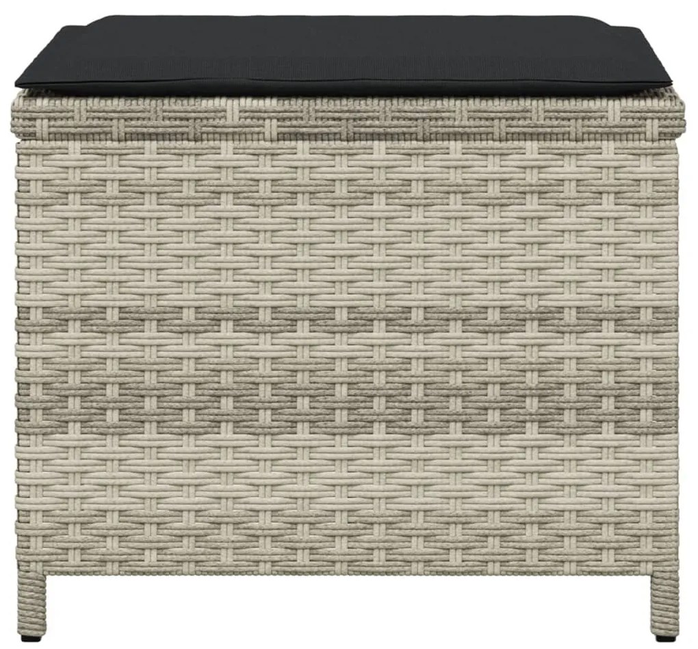 4db világosszürke polyrattan kerti szék párnával 41 x 41 x 36cm