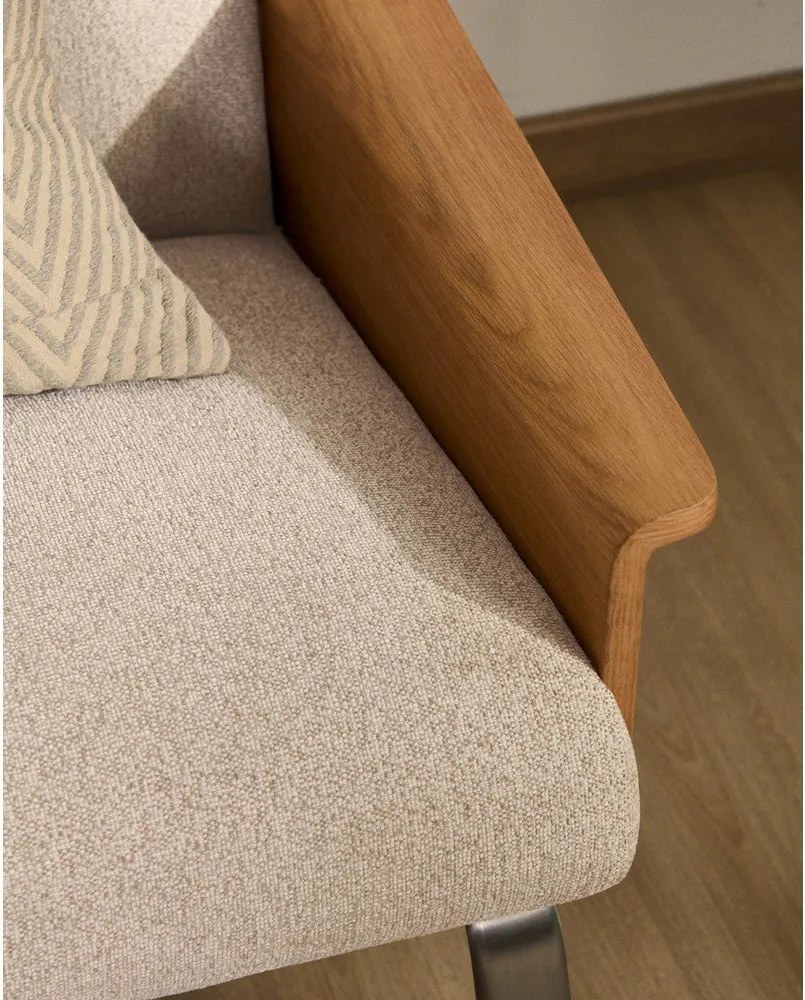 Bézs zsenília kanapé 205 cm Amsen – Kave Home