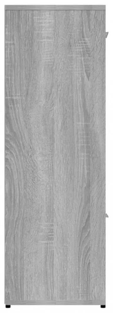 szürke sonoma színű szerelt fa könyvszekrény 90 x 30 x 90 cm