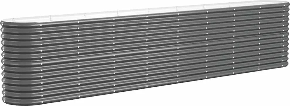 vidaXL antracitszürke horganyzott acél kerti magaságyás 332x40x68 cm