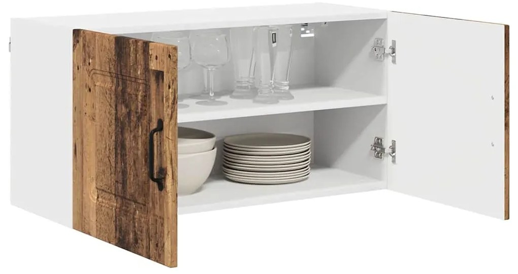 Fali konyhaszekrény polcokkal Öreg fa 80 x 31 x 40 cm Faanyag