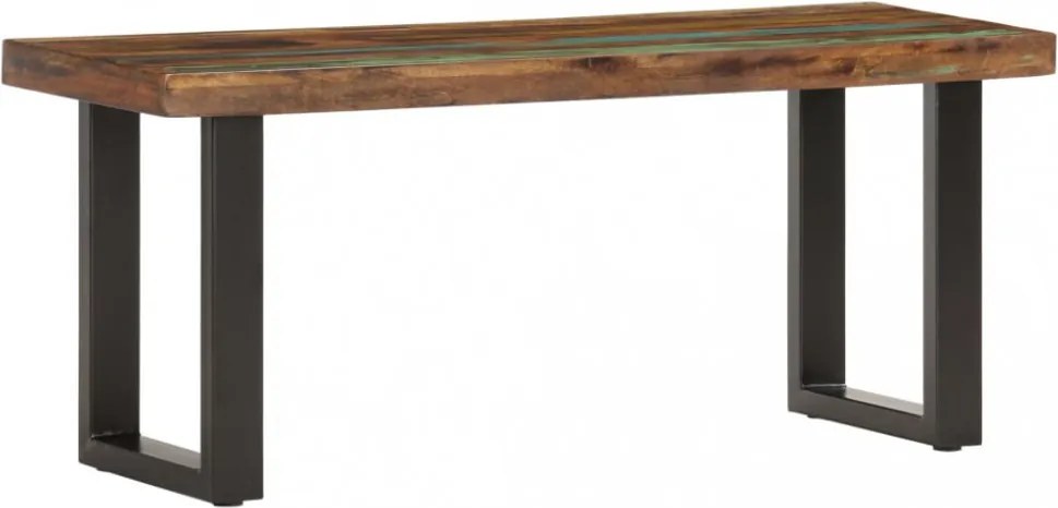 tömör újrahasznosított fa és acél pad 110 cm