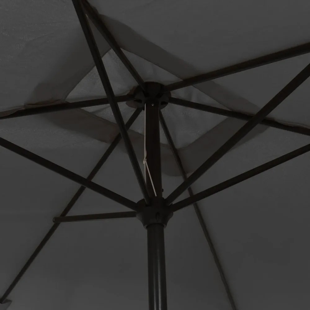antracitszürke kültéri napernyő fémrúddal 300 x 200 cm