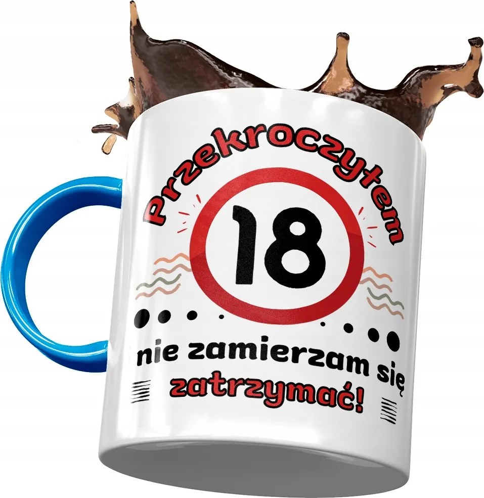 Kék Bögre Születésnapra 18 18. 18. Nyomtatott Fotóval