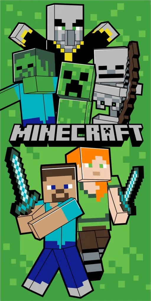 Minecraft Let's Survive fürdőlepedő, strand törölköző 70x140cm