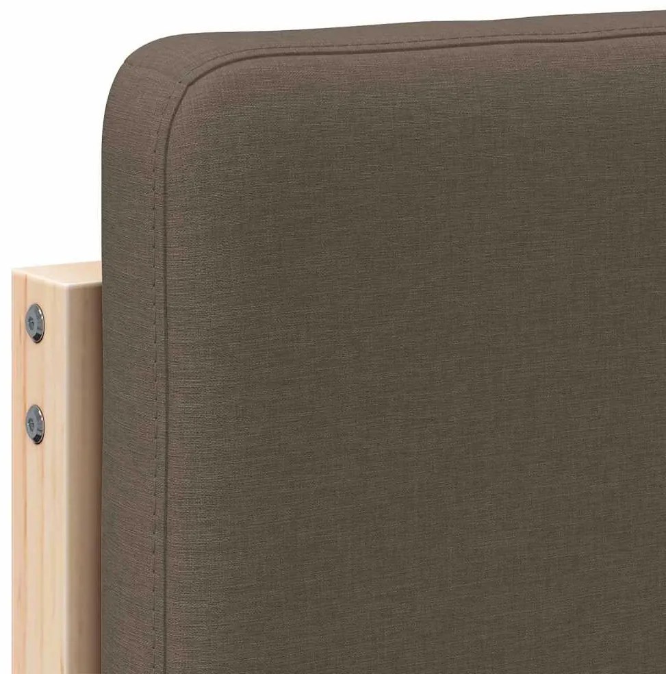 Kárpitozott fejtámla Barna és taupe 150 cm Tömör fenyőfa