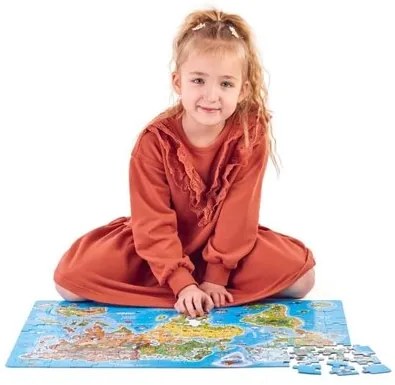 Népszerű puzzle világtérkép, 160 darab