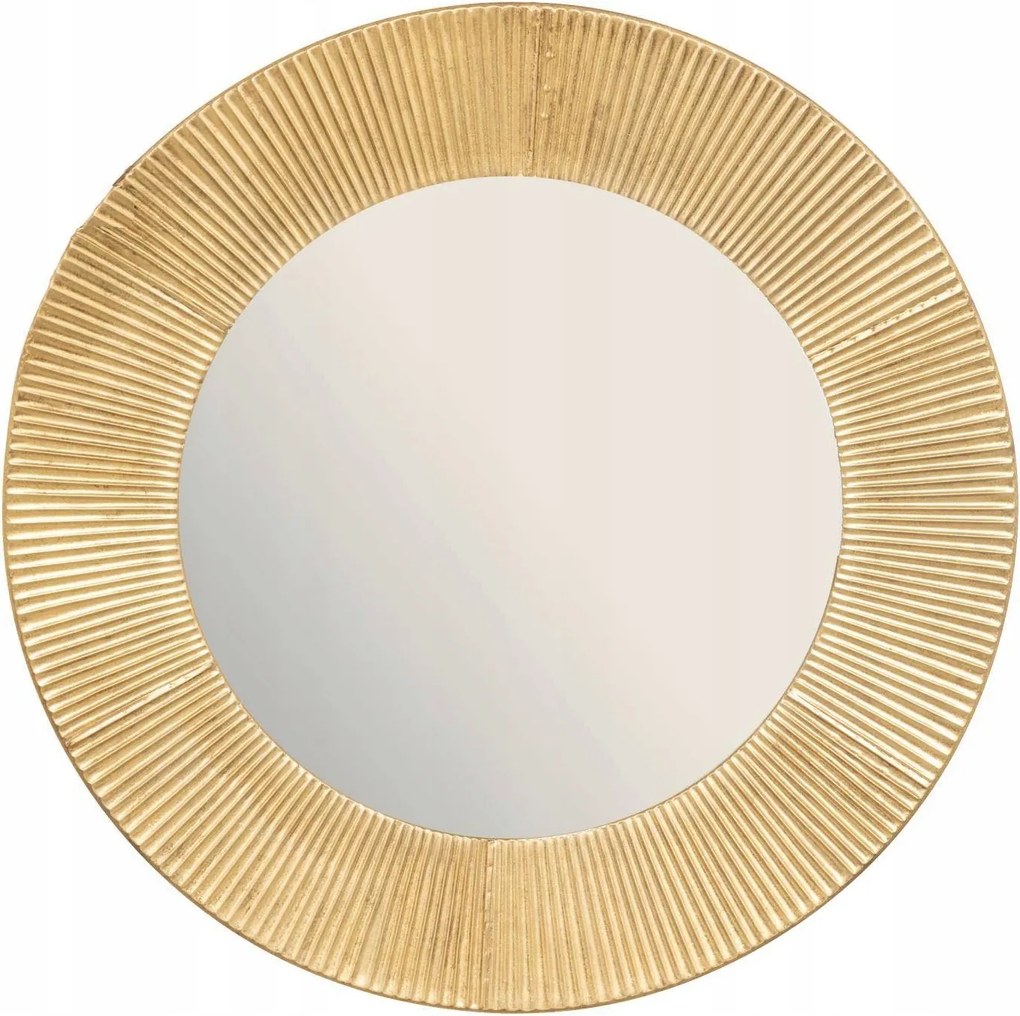 Függő Tükör fali kerek Nagy arany fém keret Ø90 cm