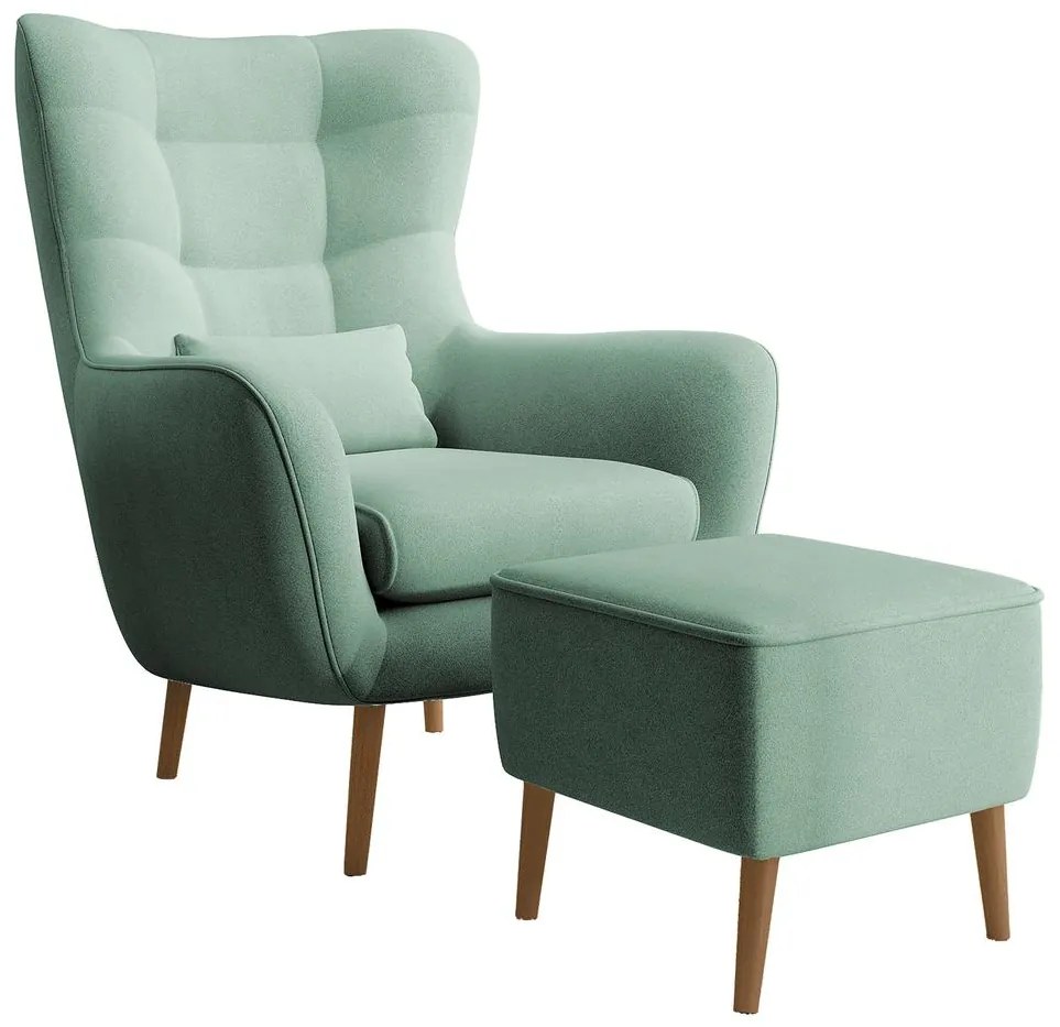 Fotel lábtartóval Veneza VZ1 (menta + bükk). 1098944