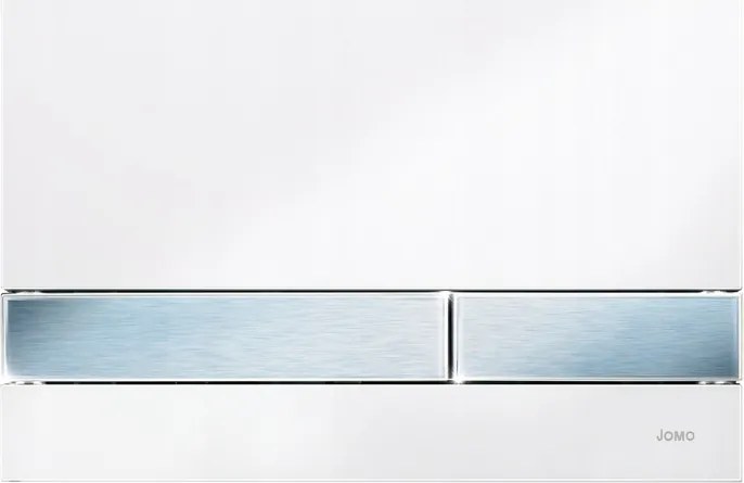 WC-öblítő gomb Jomo Exclusive 2.0 fehér/ szálcsiszolt acél