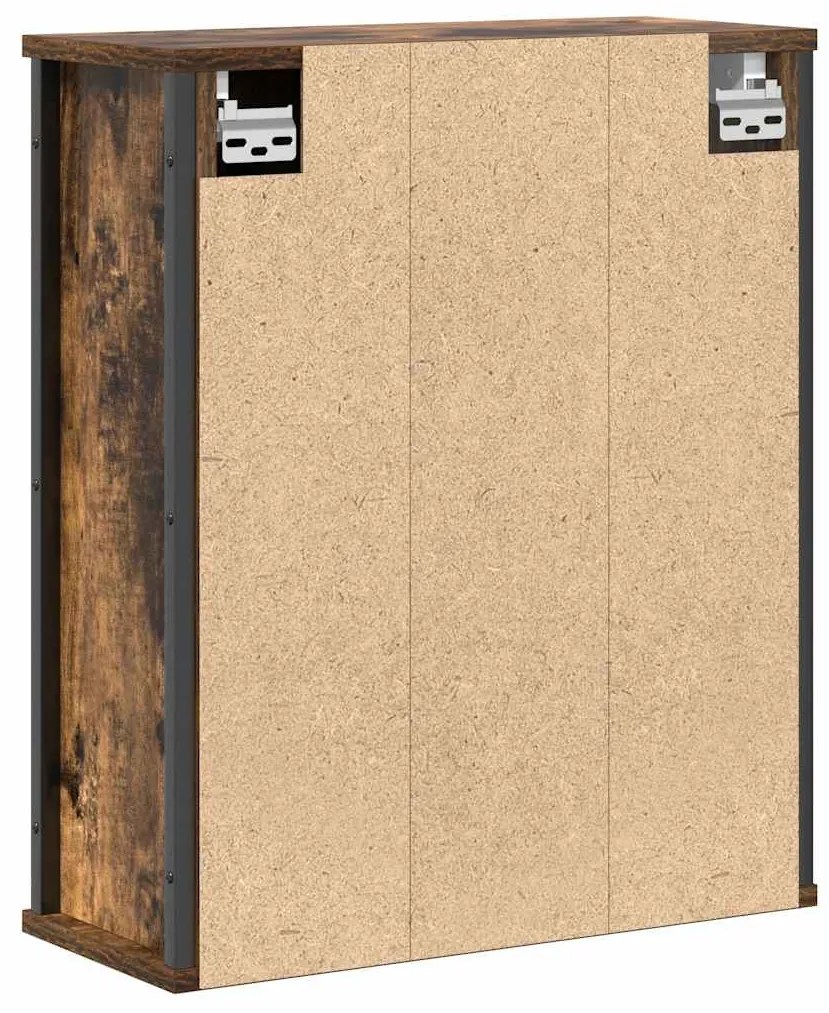 füstölt tölgy fürdőszoba fali szekrény tükörrel 50x21x60 cm