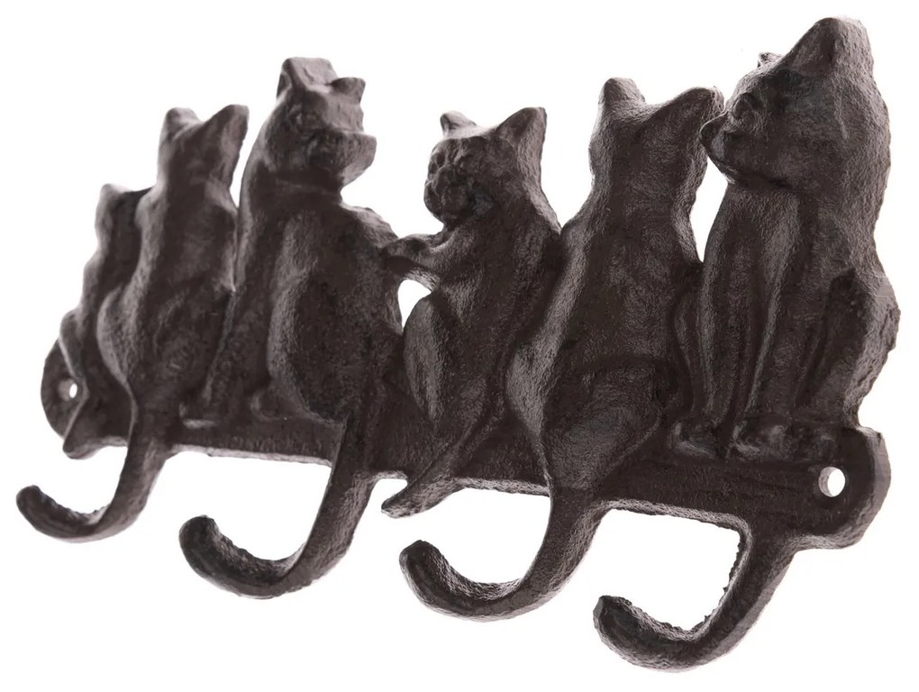 Öntöttvas ruhatartó Macskák fekete, 11 x 22 cm