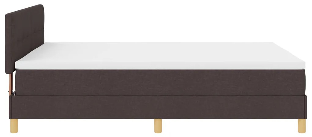Box Spring Ágy Matraccal & LED Sötétbarna 140x200 cm Szövet