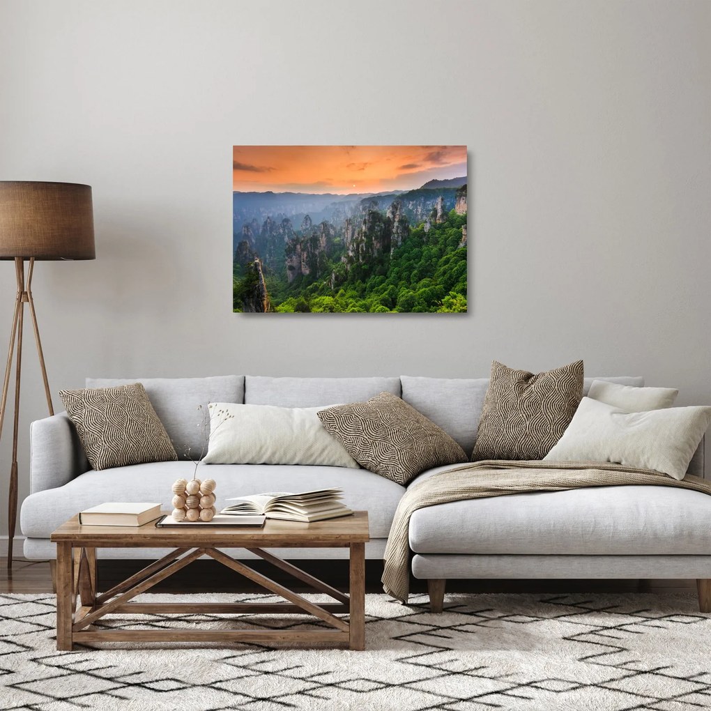 Üveg kép - Zhangjiajie Nemzeti Erdei Park (70x50 cm)
