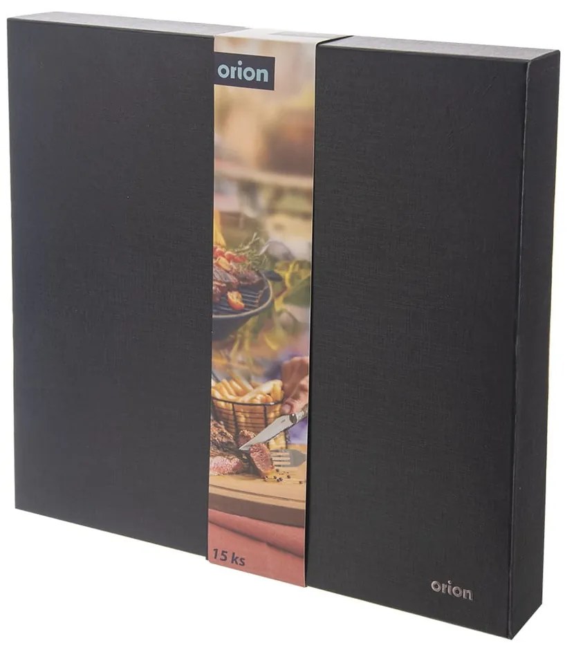 Ezüstszínű-natúr színű rozsdamentes acél evőeszköz készlet 15 db-os – Orion