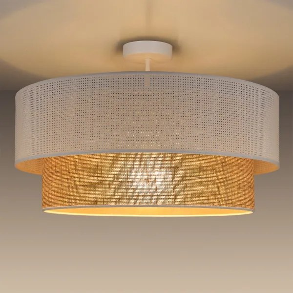 BORHO felületre szerelhető csillár 1xE27/60W/230V fehér/juta