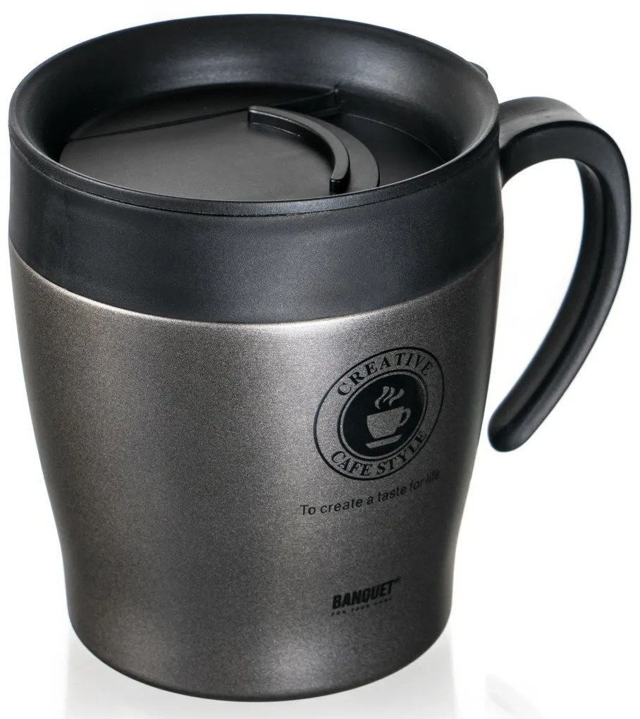 Banquet TAZZA 330 ml utazó hőálló pohár, antracit
