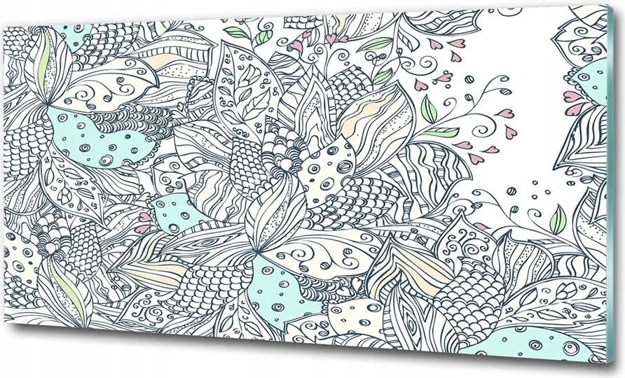 Fotó kép edzett üveg Virágos minta 125x50