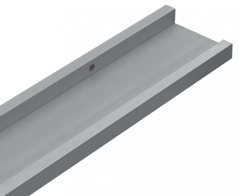 2 db szürke MDF szegélypolc képkeretekhez 60 x 9 x 3 cm