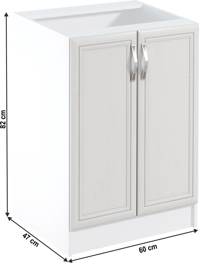 Alsószekrény D60, fehér/sosna Andersen, SICILIA