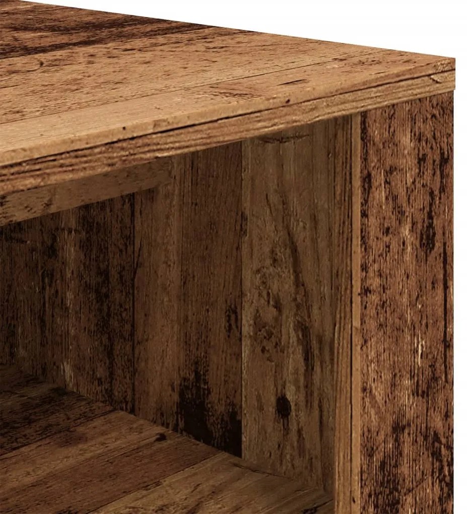 antik fa színű szerelt fa cipőtároló pad 100 x 35 x 45 cm