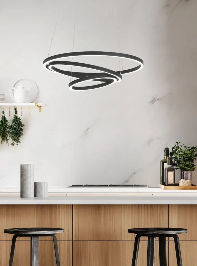 EGLO 900479 LOBINERO Modern Led Függesztett Lámpa Fehér, Fekete LED IP20