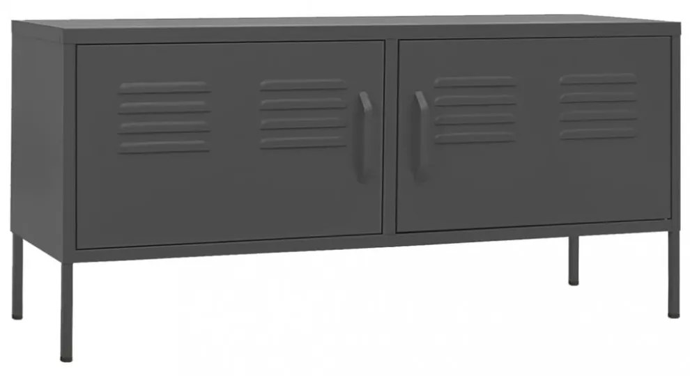 antracitszürke acél TV-szekrény 105 x 35 x 50 cm