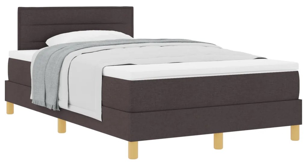 Box Spring Ágy Matraccal Sötétbarna 120x200 cm Szövet