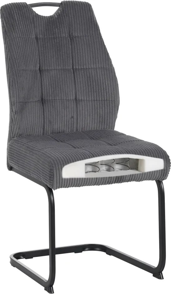 Étkezőszék, szürke/fekete, KELMA
