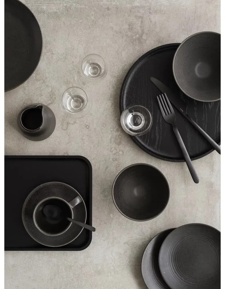 Fekete rozsdamentes acél evőeszköz készlet 16 db-os Stella – Blomus