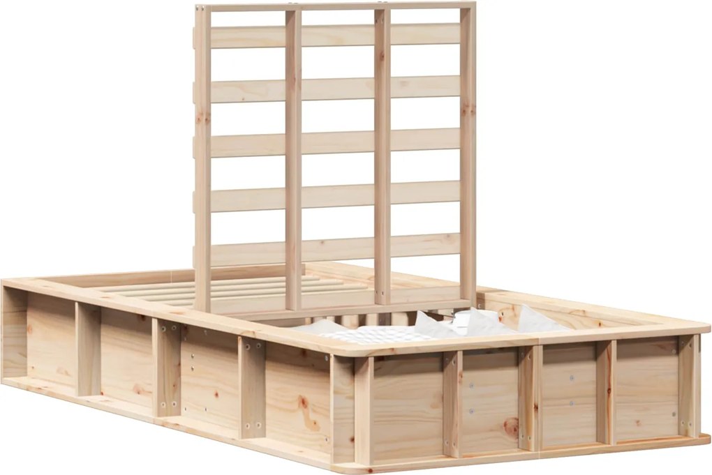 vidaXL Ágykeret Faggyú barna 75 x 190 cm Tömör fenyőfa