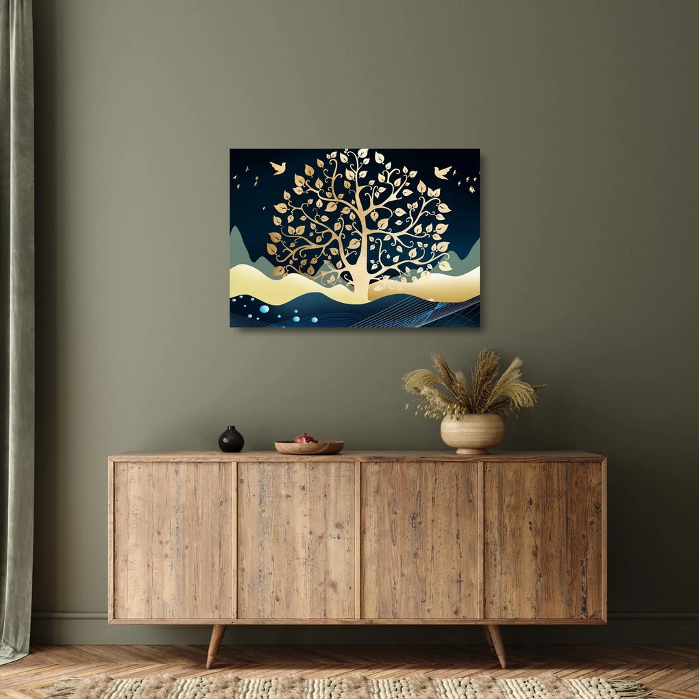 Egy aranyfa képe (üvegen) (70x50 cm)